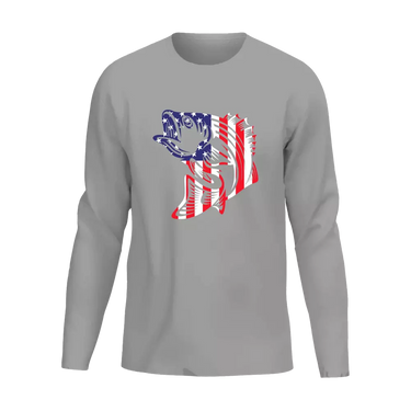 American Flag Fish Men Long Sleeve Shirt